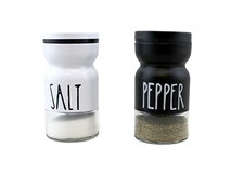 Vintage Salt & Pepper Shaker Set – Glass with Adjustable Metal Tops picture