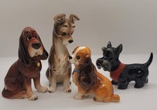 Vintage Disney Lady & the Tramp Porcelain Figurine Set Japan With Jock & Trusty picture