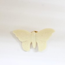 White Butterfly Pin Brooch Resin Lapel Enamel Collectible picture