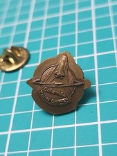Vtg Young Crippen Columbia Space Shuttle Gold Tone Lapel Pin picture