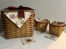 LONGABERGER SWEETEST GIFT SWEETHEART & SWEETHEART RED LOVE NOTES BASKET SET picture