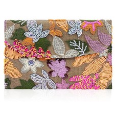 Embroidered Sequin Wedding Clutch Purse for Women - Beaded Floral Envelope Ev... picture