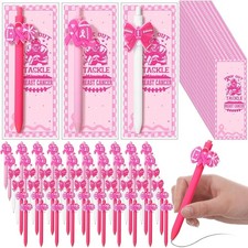 48 Sets of Breast Cancer Awareness Pens in Bulk, Football-Themed Pink Ribbon Pen picture