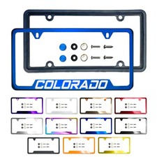 New Laser Etched Stainless Steel License Frame Silicone Guard for Chevy Colorado picture