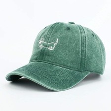 Dog Patterned Embroidered Baseball Cap Men Women Vintage Washed Cotton Hip Hop S picture