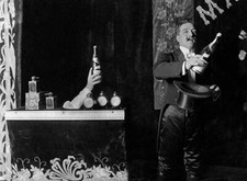 Conjurer during a performance Legerdemain with magic hat 1909 Old Photo picture