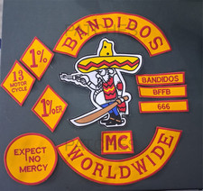 11 Pc Bandidos MC Patch Embroidered Patches Motorcycle Jacket Vest Iron / Sew On picture