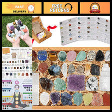 30 PCS Natural Healing Crystals Set, Tumbled Chakra Stones, Wooden Box Gift Kit picture