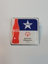 Texas Special Olympics 2022 Lapel Pin Red Coca-Cola Bottle picture