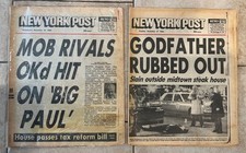 2 RARE Mafia Boss Paul Castellano 1985 “Rubbed Out” New York Post Newspaper Lot picture