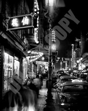 1950s Chinatown View At Night in San Francisco 8x10 Photo picture
