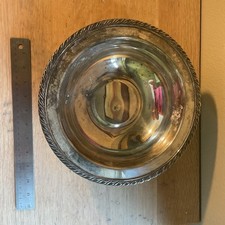 Oneida Silverplate Footed Bowl Rope Edge 10.5 Inch Cottagecore Granny picture