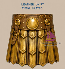 ZAIN Handcrafted Roman Gladiator Skirt Armor Leather Warrior Skirt with Rivets picture
