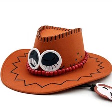 One Piece Fire Fist Ace Cowboy Hat Cosplay Sun Beach Hat for Men picture