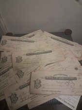 (100) x 1800’s antique/vintage Bank check Ephemera 1893 Good Condition picture