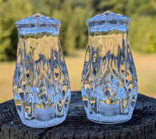 Gorham King Edward Crystal Salt & Pepper Shakers Pressed Glass Set Germany picture