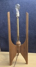 VINTAGE MID CENTURY MODERN SCULPTURAL WOODEN TABLE LAMP picture