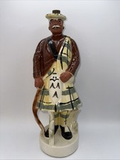 1953 VINTAGE HOLLOWAY’S SCOTCH WHISKEY CERAMIC DECANTER  SCOTLAND PLAID picture
