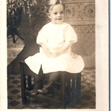 c1910s Lincoln NE to Jireh WY RPPC Postcard Toddler Dress Grandma Sick Message picture