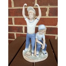 Vintage 1989 Paul Sebastian Porcelain Baseball Boys Figurine Meico Inc 9 Inch picture