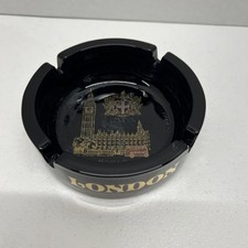 London House of Parliament - Souvenir Black & Gold Ashtray - Made in France picture