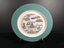 Vintage Minnesota State Collector's Souvenir Plate with Blue Edge and Gold Rim picture