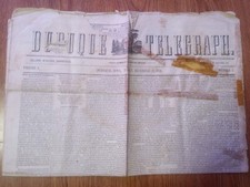 Dubuque Telegraph Tuesday December 18th, 1849 Antique Original Newspaper Rare picture