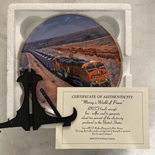 BNSF Safety Award Plate 2006 #25417 Moving a World of Power w/ Stand  picture