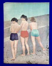 1948 Vintage Life Magazine Excerpt Three Women Stand At Seawall Glancing Down picture