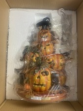 CHARLES WYSOCKI Halloween Cat Pumpkin Bradford Exchange CAT O LANTERN Light UP picture