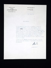 Robert MERLE - Signed Typewritten Letter - 1965 picture