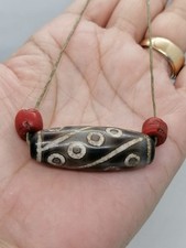 Tibetan genuine old ancient Multi  eyes dzi bead  Good Luck Money amulet real picture