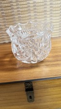 Imperial Glass lead crystal clear glass candy bowl, ribbon design picture