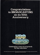 HBO & Cinemax 1981 Vintage Print Ad Broadcasting 50th Anniversary picture