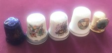 Collectible Thimbles Travel Souvenir Ceramic & Metal (5) Las Vegas FL W Germany picture