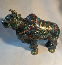 VTG Chinese Cloisonné Ox/ Bull Figure 7 5/8” picture