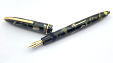 VINTAGE ANCORA 37 FOUNTAIN PEN IN GRAY MARBLE SEMI FLEXIBLE 14K GOLD MEDIUM NIB picture