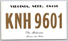 Vintage KNH 9601 The Andersons CB Radio QSL Card Postcard Virginia, NE 1960s C79 picture