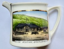 C. 1910 Union Station, Brattleboro, Vermont German Souvenir Creamer picture