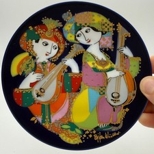 Rosenthal Bjorn Wiinblad Collector Plate 6in Blue Gold Mandolinenspieler Motiv 2 picture