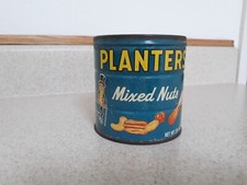 Vintage Planters Mixed Nuts Metal Can 13 1/2 Oz Can picture