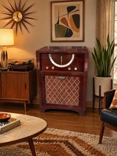 🍊Vintage 1950 MCM Motorola FM/AM Radio Phonograph Mahogany | Model 8FM21 HELP picture