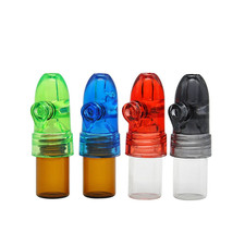 4x Small Glass & Plastic Bottle Empty Bottle For Snuff  Portable Pill Case 53mm picture