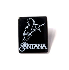 Santana Lapel Pin American Rock Band Black & White Silhouette of Carlos Santana picture