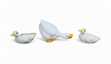 Vintage Ceramic White Goose Family Figurines Set of 3 Country Farmhouse picture