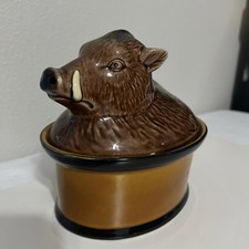Vintage Faiencerie Subtil Wild Boar Tureen Dish Portugal 6.5 in. RARE picture