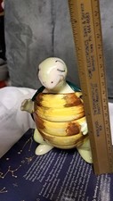 Enesco Swifty  Turtle Ceramic Coin Savings Bank 1950s Vintage Japan padlock picture