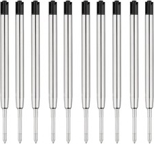 10Pc Ballpoint Pen Refills Black Ink 1mm Medium Tip Parker Style picture