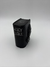 Vintage Handcrafted Coal Bible Handmade Christian Praying Hand Black Cute Decor picture