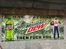 Mountain Dew Ricky Bobby Banner 48x20 Funny Garage Banner Man Cave Decor picture